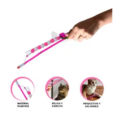 RYBIU IMPORT - Palo Desestresante para Felinos en Rosado Y+Stickers