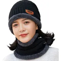 GENERICO - Conjuntos Gorro con Cuellera MUJER con Forro de Peluche Antialérgico