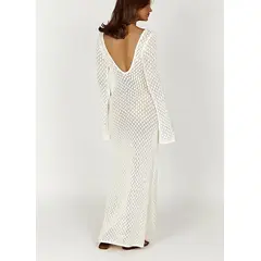 TIOZONEY - Vestidos largos de punto para mujeres - Blanco