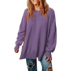TIOZONEY - Sudadera de cuello redondo para mujer