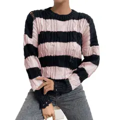 TIOZONEY - Suéter de punto para mujeres - Rosado