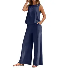 TIOZONEY - Blazer vest y pantalones casuales para mujeres Traje.