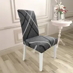 SALA FABULOSA - Funda de silla 8 piezas lycra estampado Gray Line