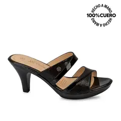 VIALE - Sandalia Strap Casual DAYA-2504 Negro Cuero