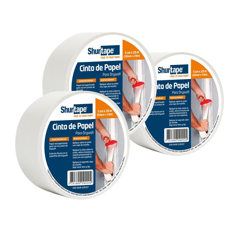 Cinta de Papel Drywall PJ-200 50MM x 20M Pack x3