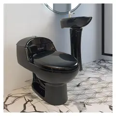 STONE - COMBO INODORO ONE PIECE BASIC NEGRO C LAVATORIO BASIC NEGRO