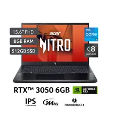 ACER - Laptop Nitro V 15 ANV15-15-526M Intel I5 13420H 16gb 512gb 6G RTX3050 15.6FHD 144hz Window 11