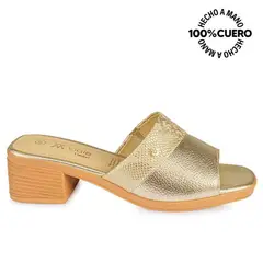 VIALE - Sandalia Sueco Vestir ECO-2505 Champagne Cuero