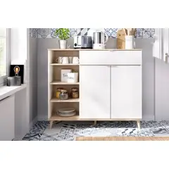 TU MESITA - Aparador para Cocina Wok color BlancoNatural