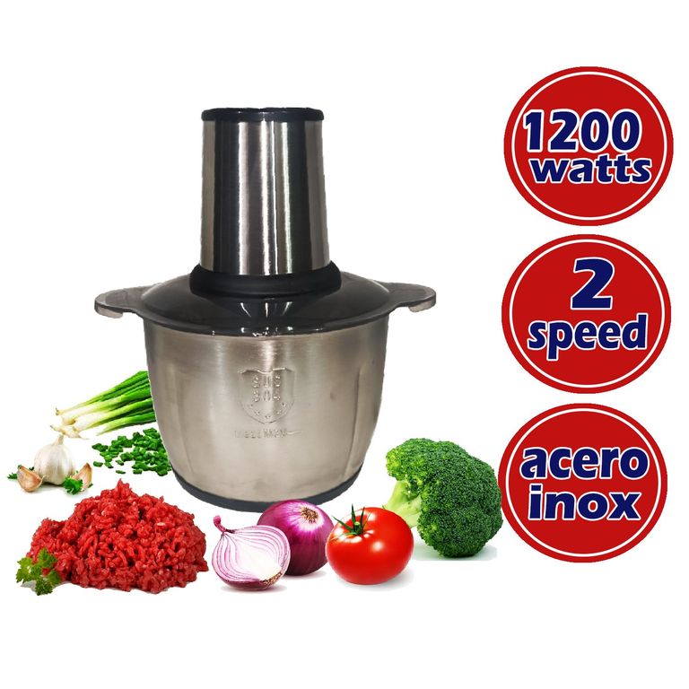 Picatodo Eléctrico 3 Litros para Carnes y Verduras de Acero Inoxidable