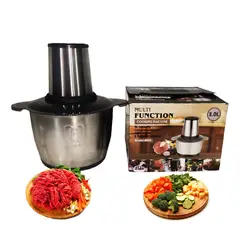 GENERICO - Picatodo Eléctrico 3 Litros para Carnes y Verduras de Acero Inoxidable