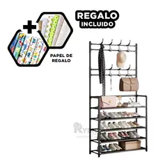 GENERICO - Portazapatos Comodo de Color Negro Y+Envoltorio de Regalo