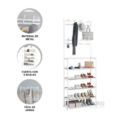 GENERICO - Portazapatos Comodo de Color Blanco Y+Envoltorio de Regalo