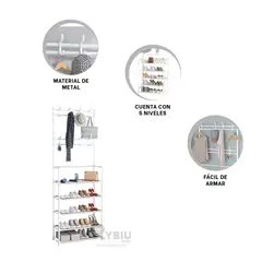 GENERICO - Portazapatos Resistente en Tono Blanco Y+Gift MiniAgenda