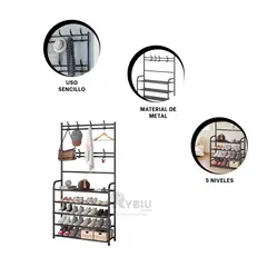 GENERICO - Portazapatos Comodo de Color Negro Y+Envoltorio de Regalo