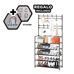 GENERICO - Zapatera con Separadores 5 N en Negro Y+Regalo Stickers