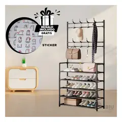 GENERICO - Portazapatos Movibles en Color Negro Y+Regalo Stickers