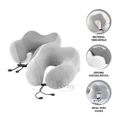 GENERICO - Cojin para Soporte de Cuello en Color Plomo Y+Gift Stickers