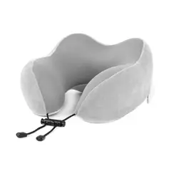 GENERICO - Almohada de Cuello para Viajar Plomo Espuma Viscoelastica