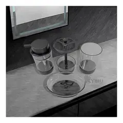 GENERICO - Set Completo de Baño Esencial de 4 Piezas en Color Negro