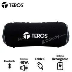 TEROS - Parlante TE-6046G-BK Negro Camuflado 40 WATTS Bluetooth