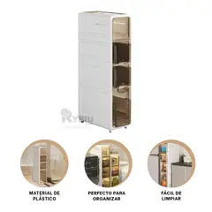 GENERICO - Closet Facil de 4 Niveles Blanco Y+Regalo Ligas para Peinar