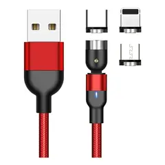 GENERICO - Cable Magnetico 3A Greenport Rojo 1 metro