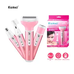 KEMEI - Depiladora Eléctrica Multifunción Recargable 4en1 para Mujer