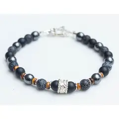 GENERICO - Pulsera Black Sun - plata 950