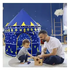 GENERICO - CARPA CASTILLO CASA DE JUEGOS PARA NIÑAS Y NIÑOS -AZUL