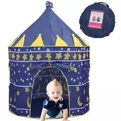 GENERICO - CARPA CASTILLO CASA DE JUEGOS PARA NIÑAS Y NIÑAS-AZUL