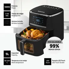 TAURUS - Freidora de Aire 5lts Mod Silver Fryer