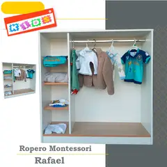 AMUEBLE - Organizador ropero montesssori RAFAEL MELAMINA DE 18MM