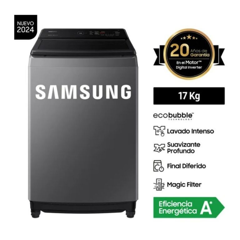Lavadora 17KG Smart EcoBubble WA17CG6441BDPE Gris