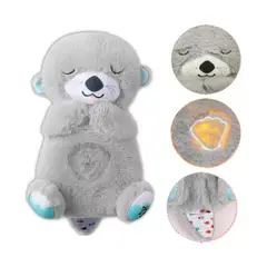 GENERICO - Peluche Nutria Dormilona que Respira Musical Plomo