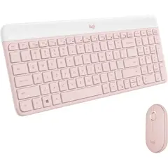 LOGITECH - COMBO TECLADO + MOUSE MK470 INALAMBRICO SLIM USB ROSA