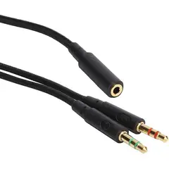 GENERICO - ADAPTADOR DE AUDIO 2 PLUG MACHO A 1 PLUG HEMBRA