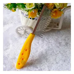 GENERICO - Cepillo Suave para Mascotas en Color Amarillo Y+Stickers