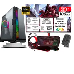 HALION - Computadora ryzen 7 5700g ram 16gb ssd 500 monitoR Curvo 24 full hd