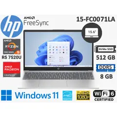 HP - NOTEBOOK 15 . 6 " RYZEN 5-7520U 8GB 512GB SSD WIN 11 + MOCHILA Y AUDIFONO TEROS