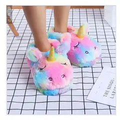 GENERICO - Pantuflas Unicornio Multicolor