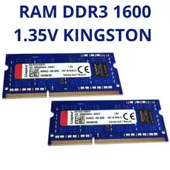 KINGSTON - MEMORIA RAM DDR3 135V 8GB 2X4GB PARA LAPTOP Y AIO