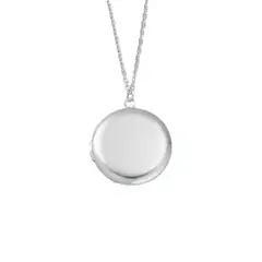 GENERICO - Collar Relicario Circular Plateado