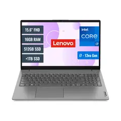 LENOVO - Laptop V15 Intel Core i7 1355U 16GB RAM 512GB SSD M2 y 1TB SSD 15.6 FHD FreeDOS