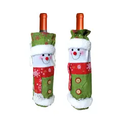 GENERICO - FUNDA NAVIDEÑA PARA BOTELLA DE VINO - MUÑECO DE NIEVE