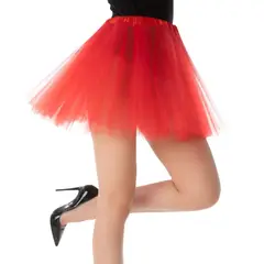 GENERICO - Tutu Dos Capas Con Forro al Interior Rojo Mujer