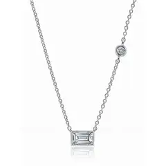 CRISLU - Collar Baguette acabado en Platino Puro