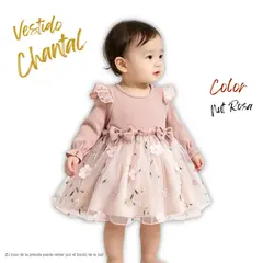 GENERICO - Vestido manga larga de niñas modelo chantal