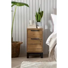 TU MESITA - Velador Mesa de Noche Iboy color Marrón 2 cajones