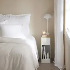 TU MESITA - Velador Mesa Lateral Monique color BlancoDuna 1 cajón